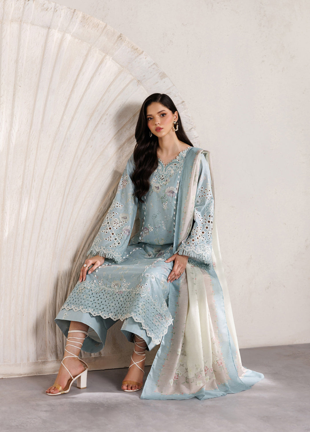 Iznik Unstitched Embroidered Lawn 3 Piece Suit IZ26ULF IBE-10 - Festive Collection