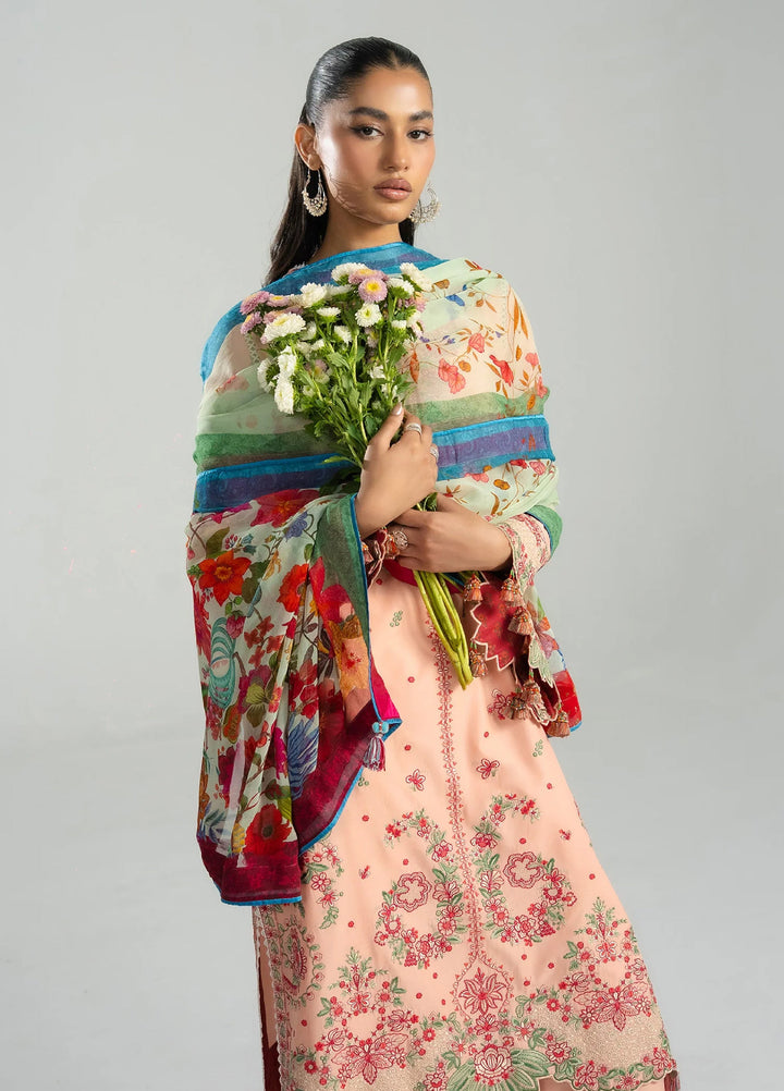 Zan by Hussain Rehar Unstitched Embroidered Lawn 3 Piece Suit HR26UZF Seftali D-102 - Festive Collection