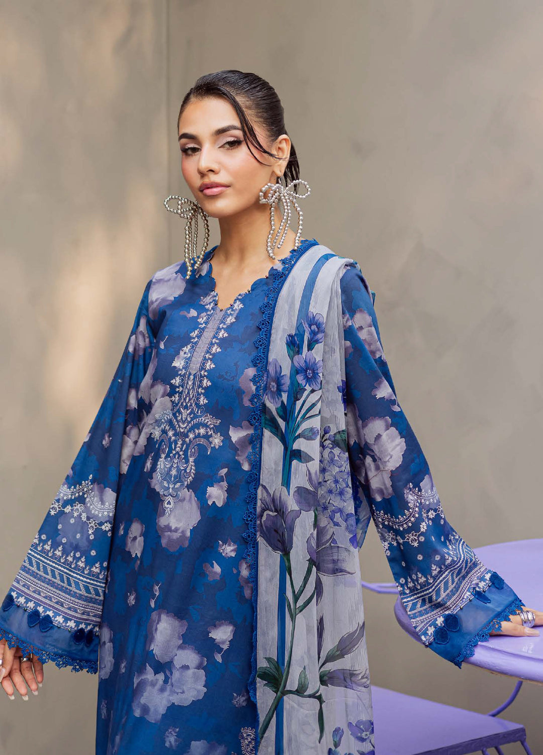 Signature Prints by Nureh Unstitched Printed Lawn 3 Piece Suit NU26USL SP-157 - Summer Collection