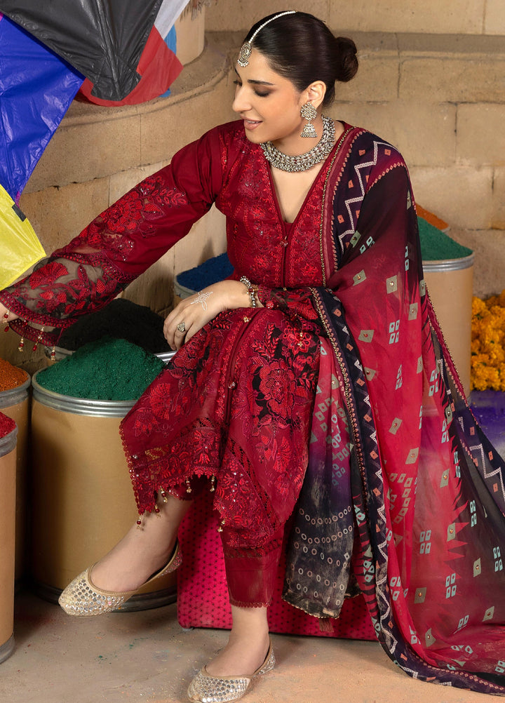 Bandhani by Al Zohaib Unstitched Embroidered Premium Lawn 3 Piece Suit AZ26UB D-9 - Summer Collection