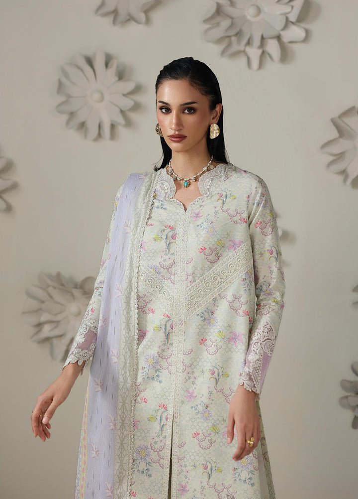 Q Prints by Qalamkar Unstitched Printed Lawn 3 Piece Suit QLK26UQL Ameena QQP-01(B) - Summer Collection