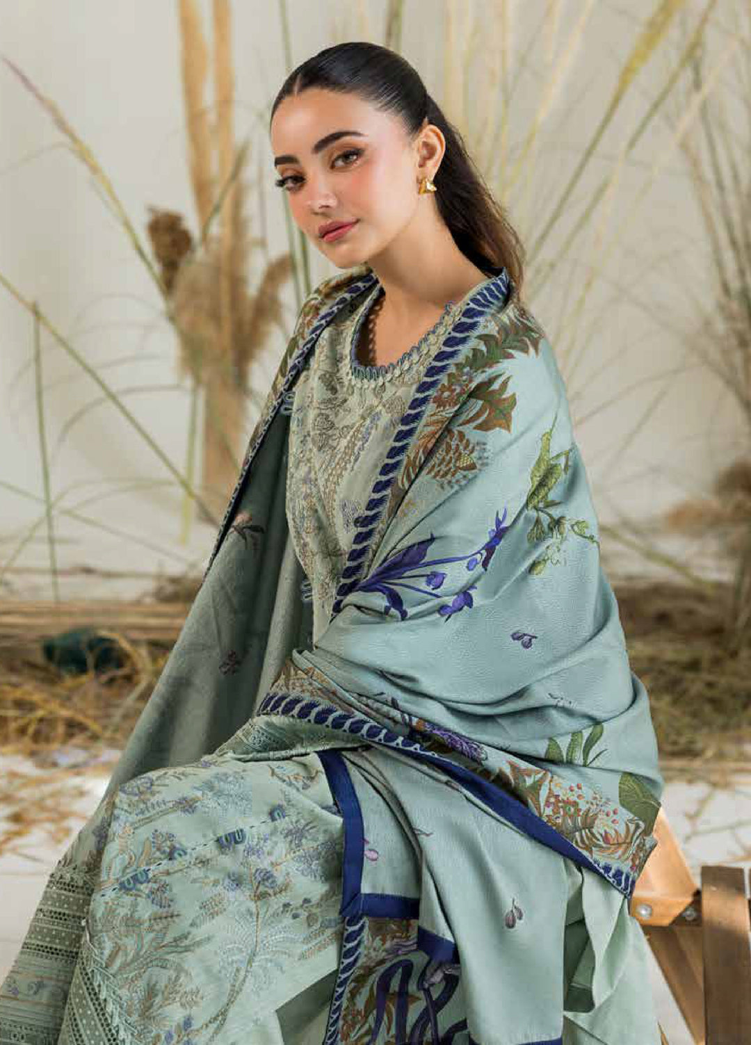 Sobia Nazir Winter Embroidered Khaddar Suits 3 Piece SN25WU D-05 B - Winter Collection