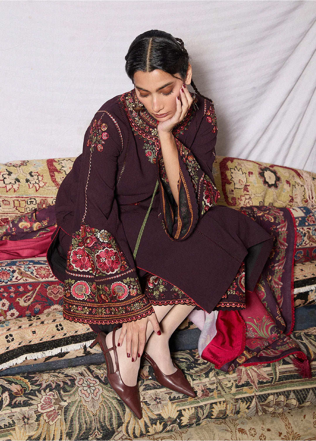 Jugnu by Hussain Rehar Unstitched Karandi Embroidered Suits 3 Piece HR25JW Bari - Winter Collection