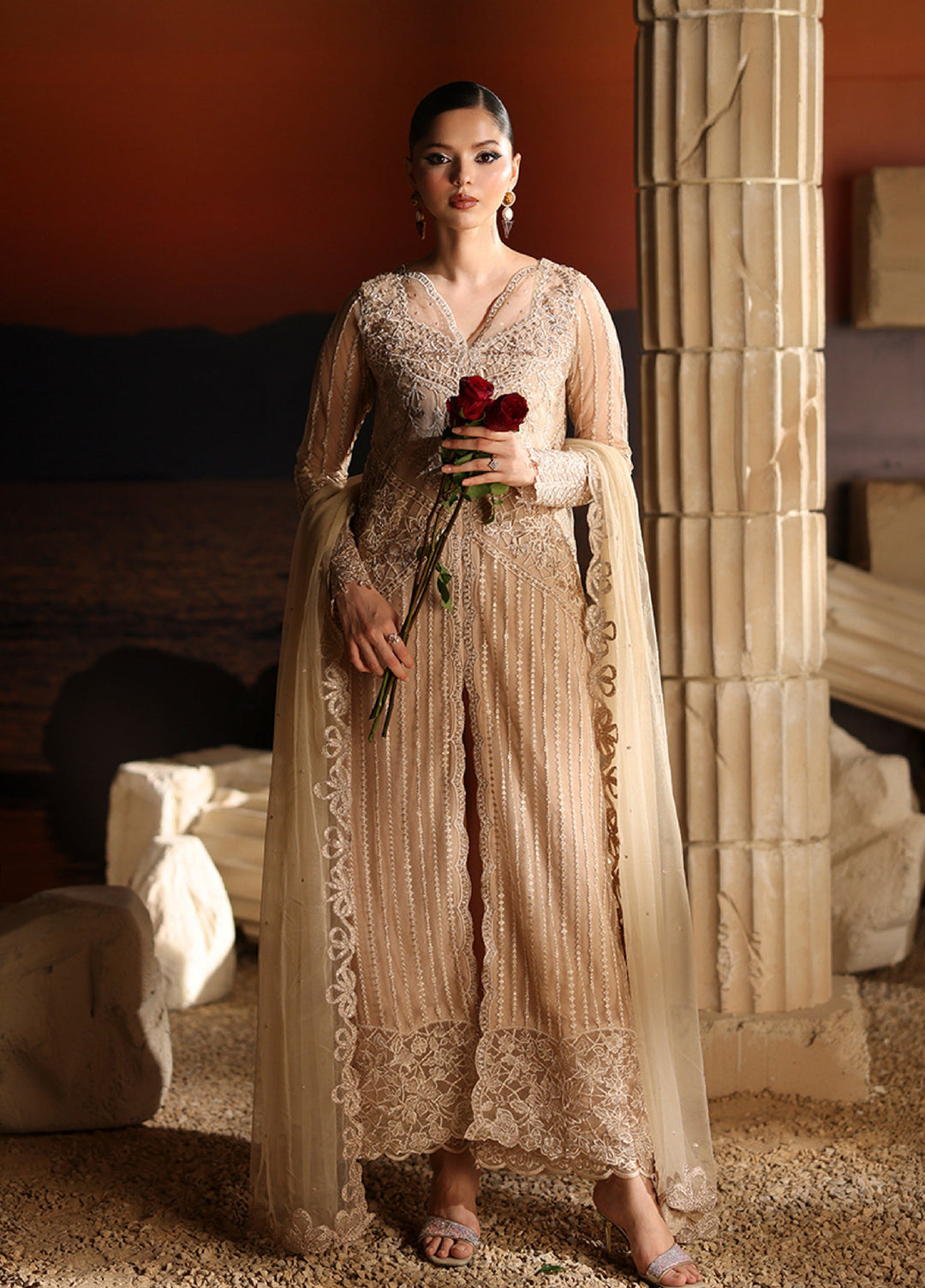 Luxe by Azure Unstitched Chiffon Embroidered Suits 3 Piece AZ25LF Elan - Festive Collection