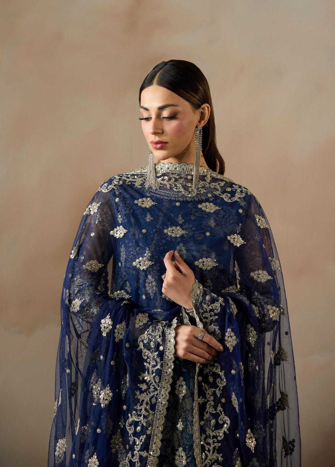 Fasana by Zarif Unstitched Embroidered Net 3 Piece Suit ZR26UF ZRF-PE-04 Virsa - Festive Collection