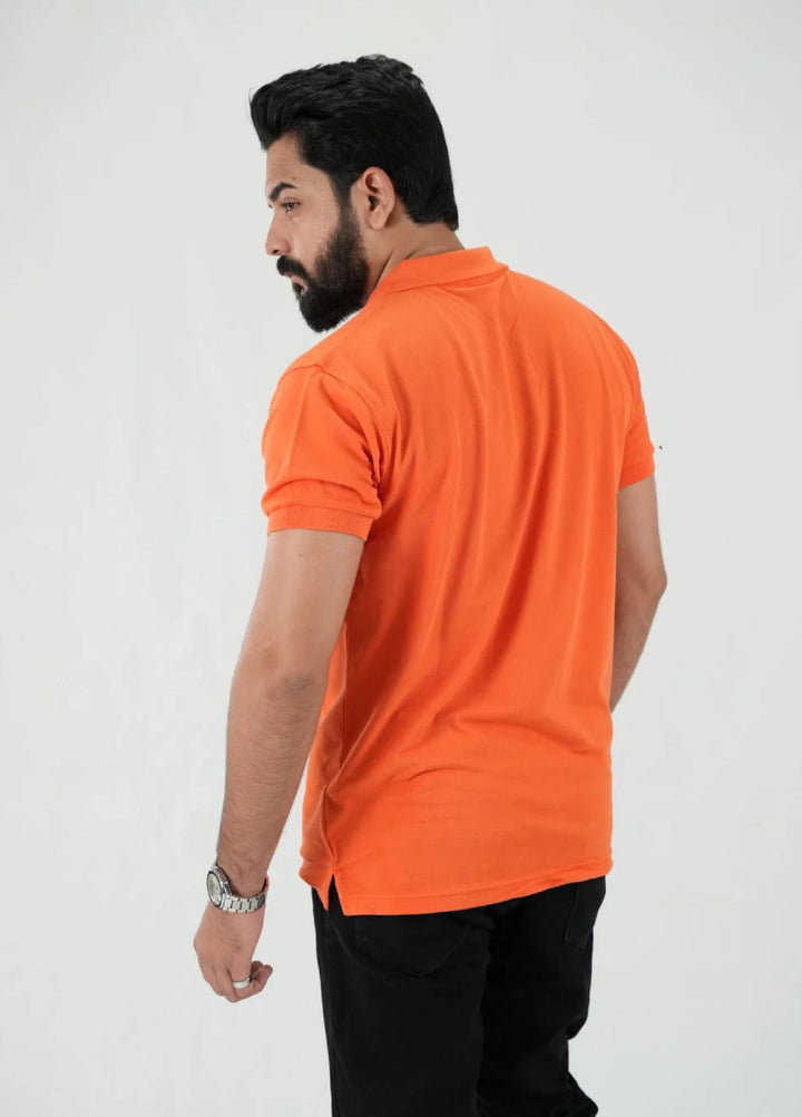 Mercato RTW Solids Cotton 1 Piece Orange Polo Shirt