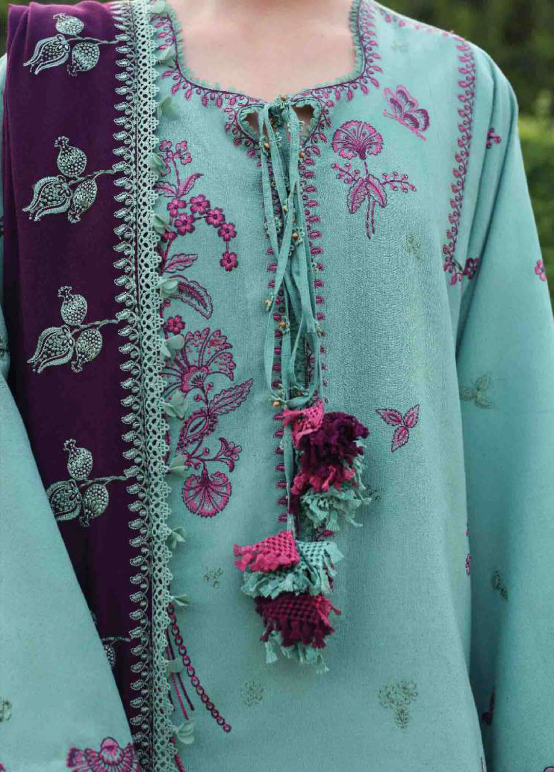 Amaris by Republic Womenswear Unstitched Luxury Shawl Karandi Embroidered Suits 3 Piece RW25AS D-14 - Winter Collection