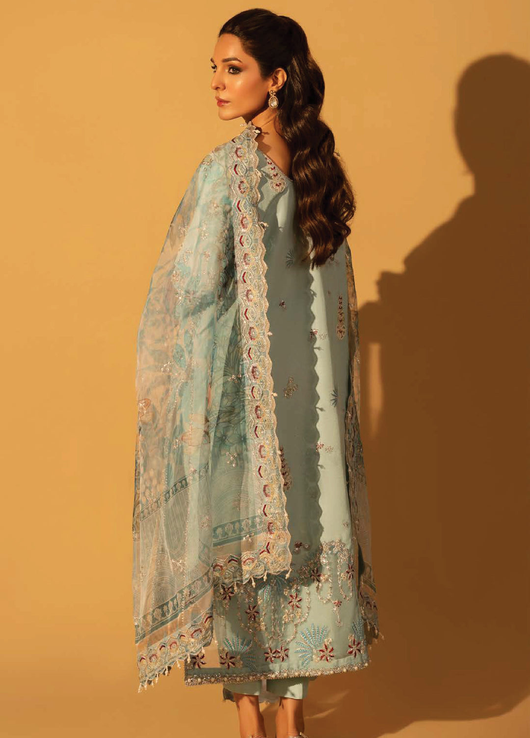 Aylin Unstitched Raw Silk Embroidered Suits 3 Piece AYL25US BLUE MIST - Festive Collection