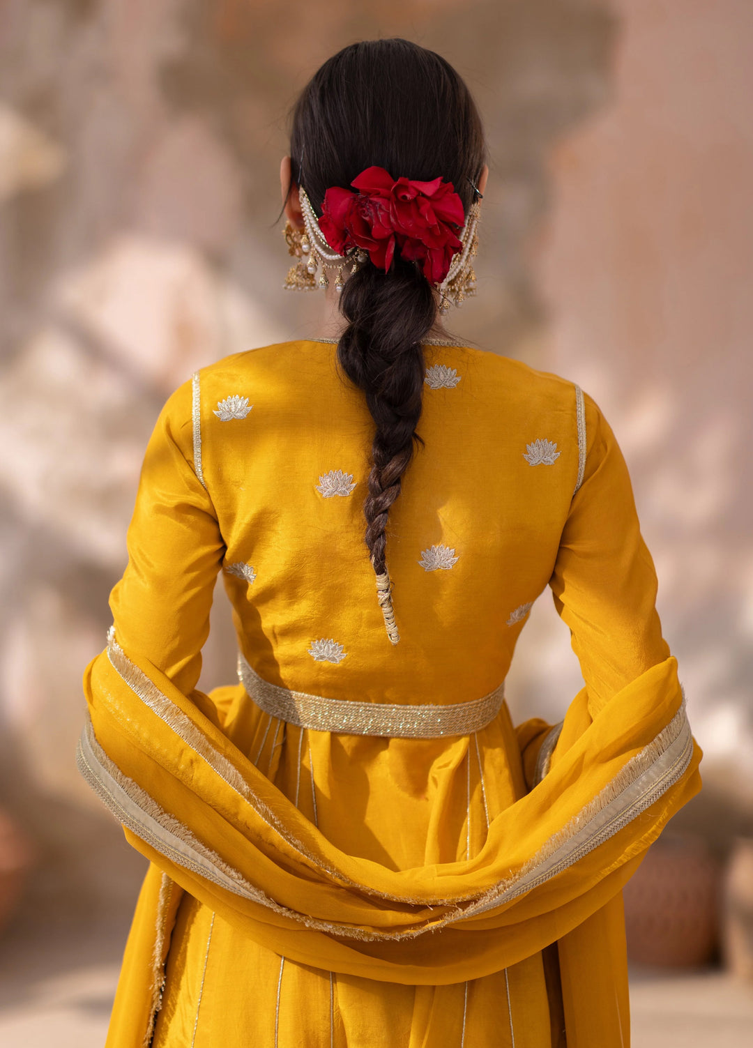Dareecha by Daak RTW Embroidered Cotton Silk 4 Piece Suit SPS-Y SONA SPS-Y - Festive Collection