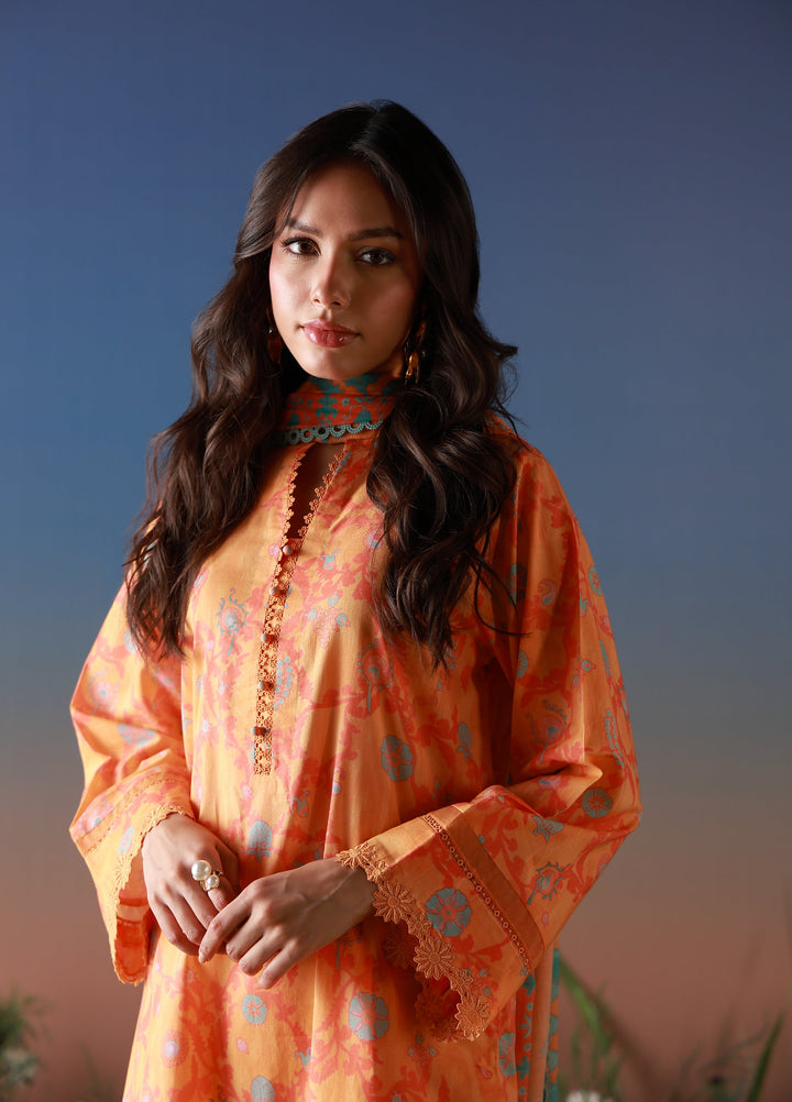 Mirha by Sahar Unstitched Printed Lawn 3 Piece Suit SS1-26-02 Amber Petals - Summer Collection