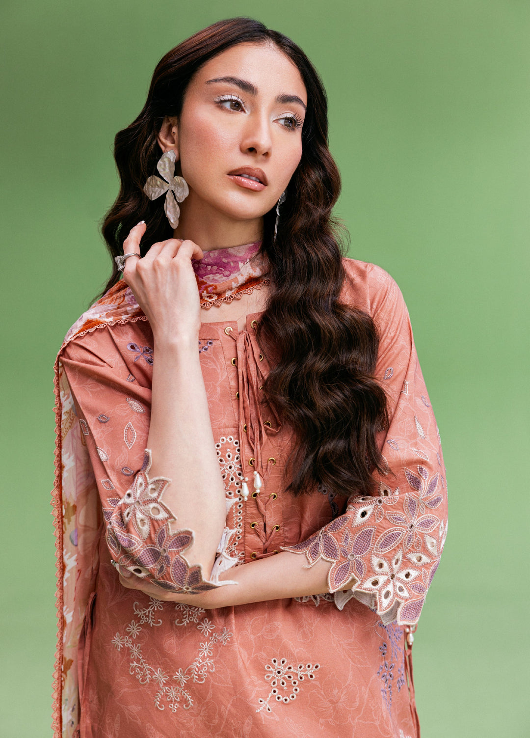 Zync by Florent Unstitched Embroidered Printkari Lawn 3 Piece Suit FL26UZP FZ-1B - Summer Collection