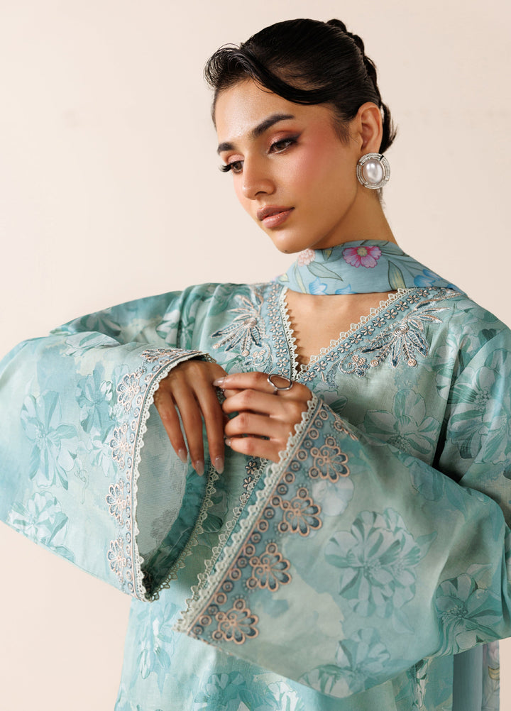 Azzal Unstitched Printed and Embroidered Lawn 3 Piece Suit AZL26UPL AZL-137 - Summer Collection
