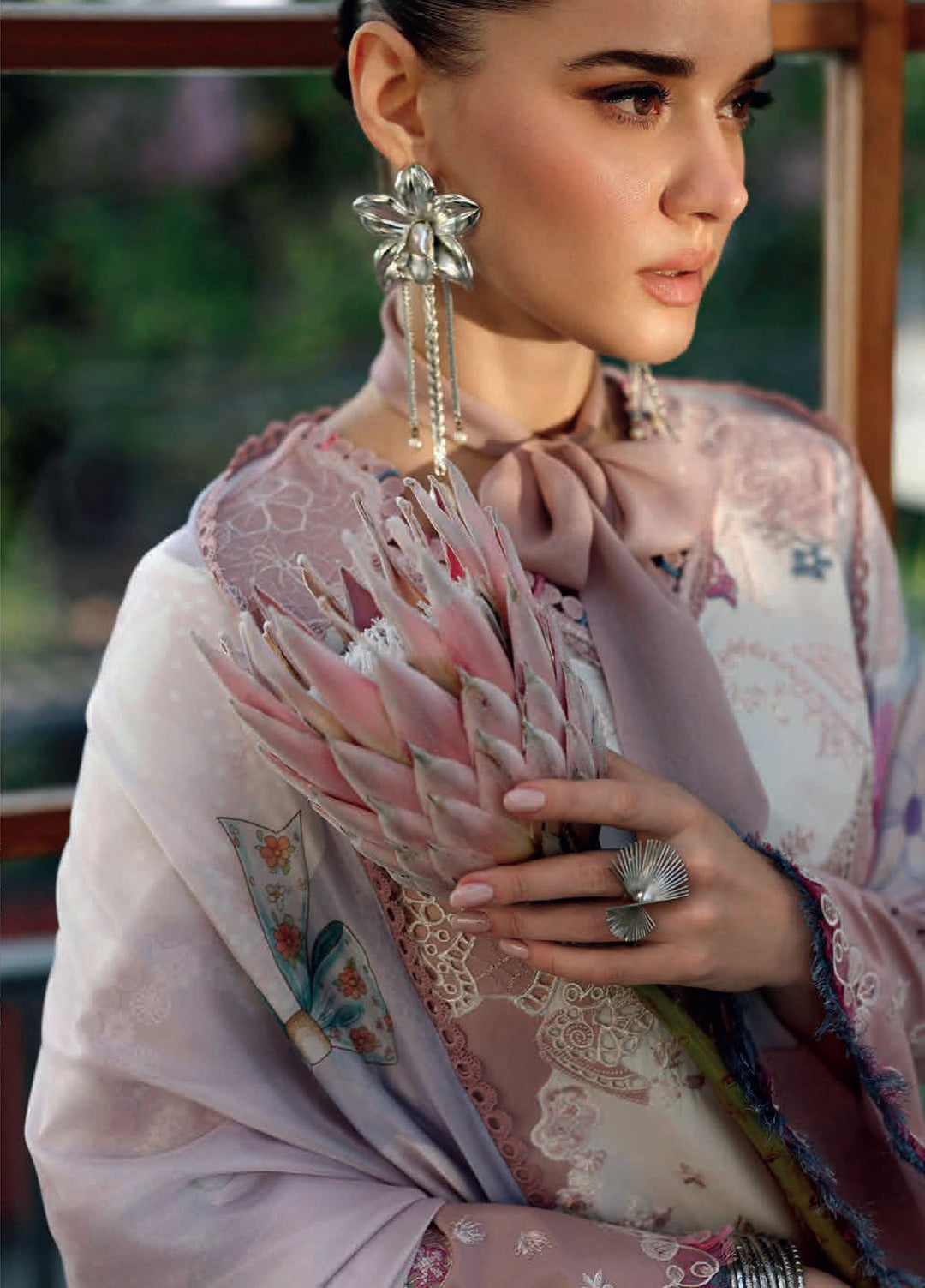 Qalamkar Chikankari Unstitched Embroidered Lawn 3 Piece Suit QLK26UCL CM-06 Noura - Summer Collection