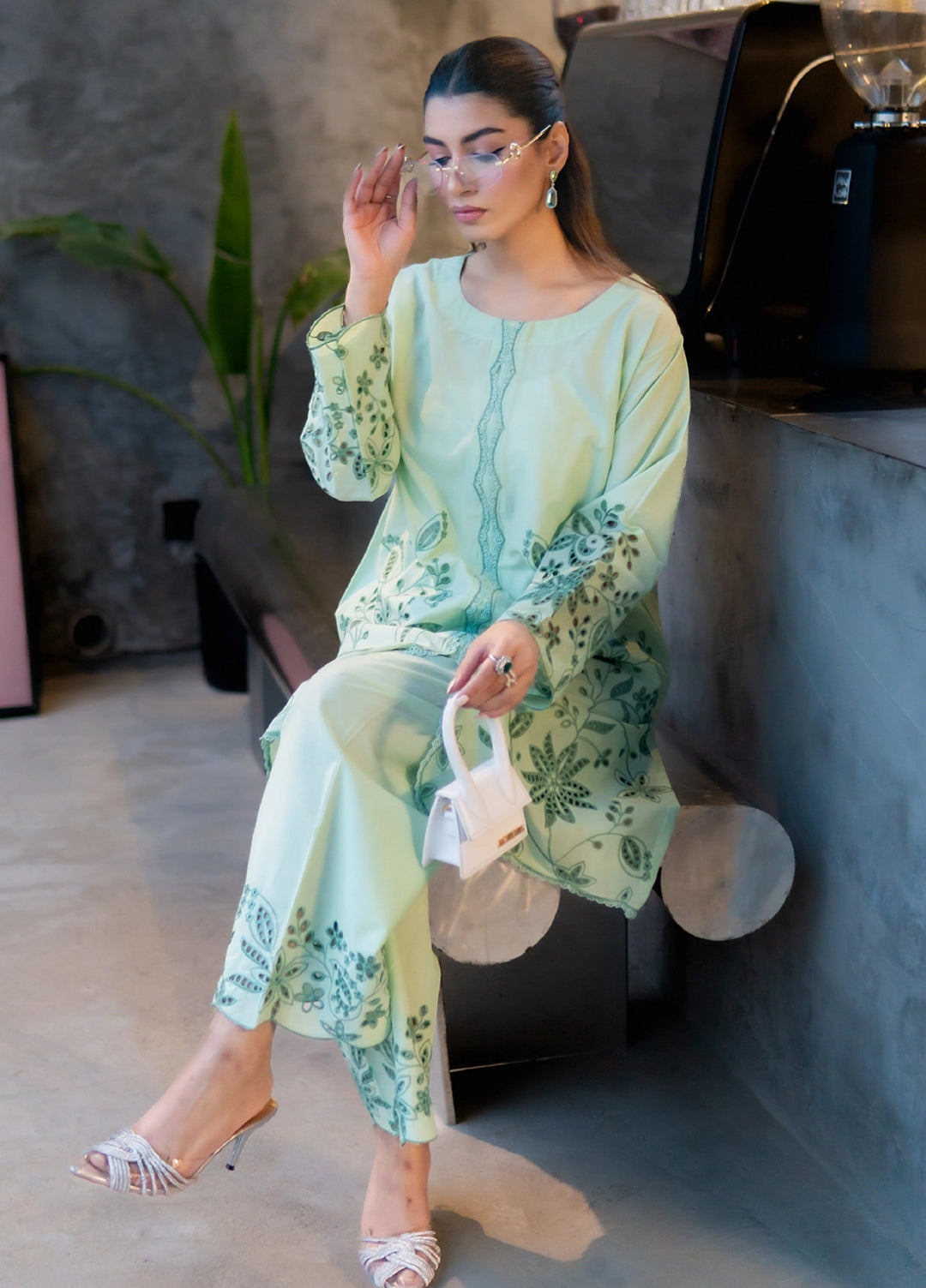Rashid Textiles Women RTW Embroidered Lawn 2 Piece Suit D-03 Green - Casual Collection