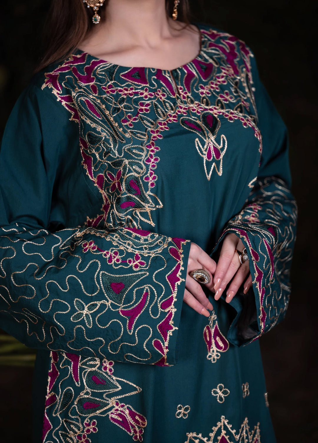 Sitaray by Reezas Women Pret Silk Embroidered 2 Piece Bahaar - Festive Collection