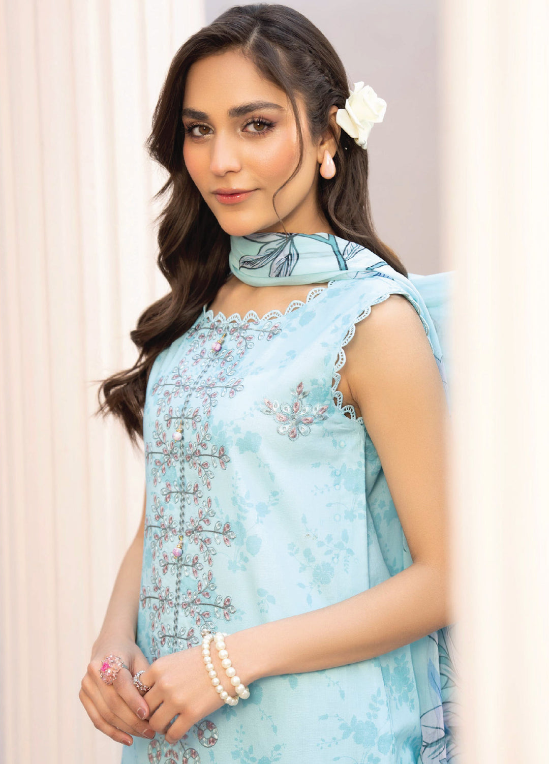 Summer Breeze by Humdum Unstitched Embroidered Lawn 3 Piece Suit HB26USB D-03 - Summer Collection