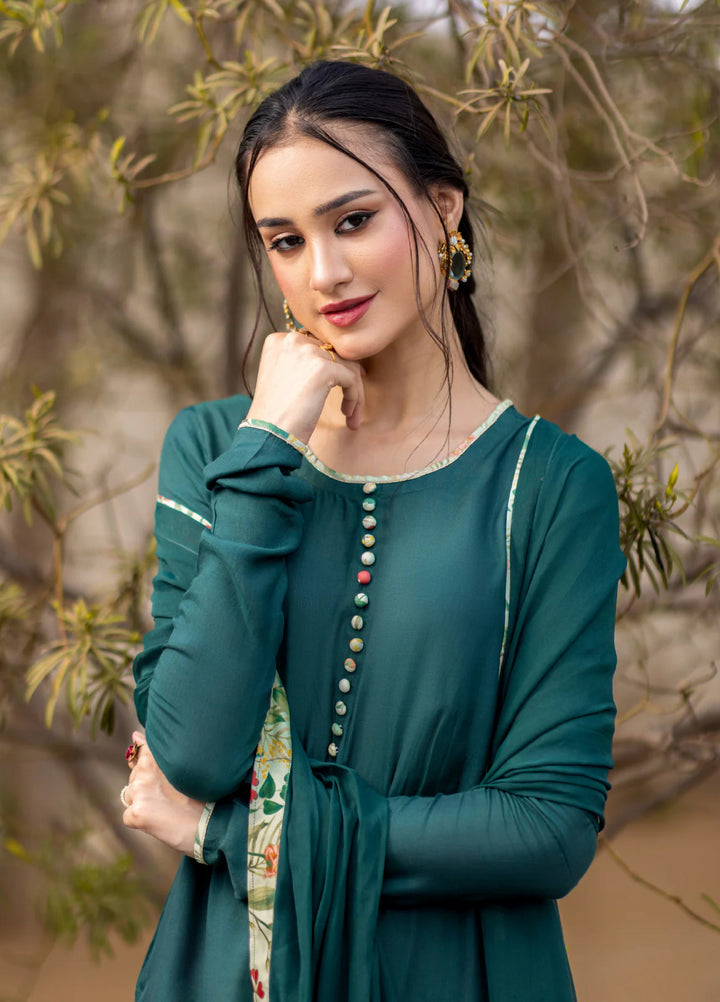 Dareecha by Daak RTW Printed Cotton Silk 3 Piece Suit AKS-BG ANARAH AKS-BG - Festive Collection