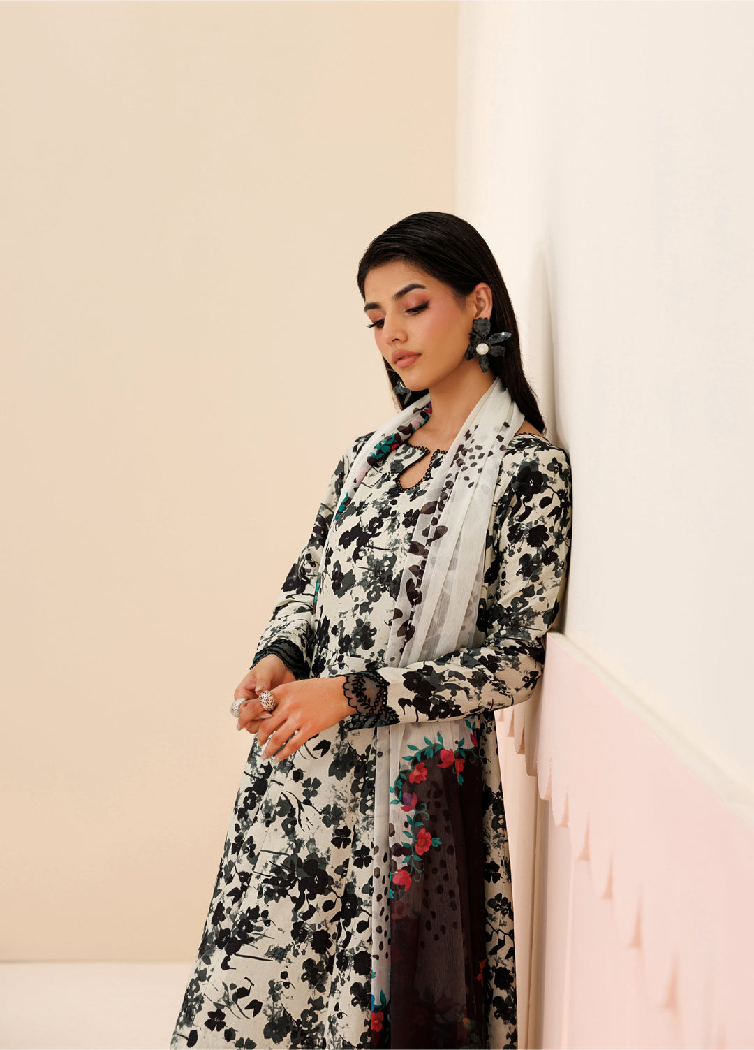 Azzal Unstitched Printed and Embroidered Lawn 3 Piece Suit AZL26UPL AZL-144 - Summer Collection