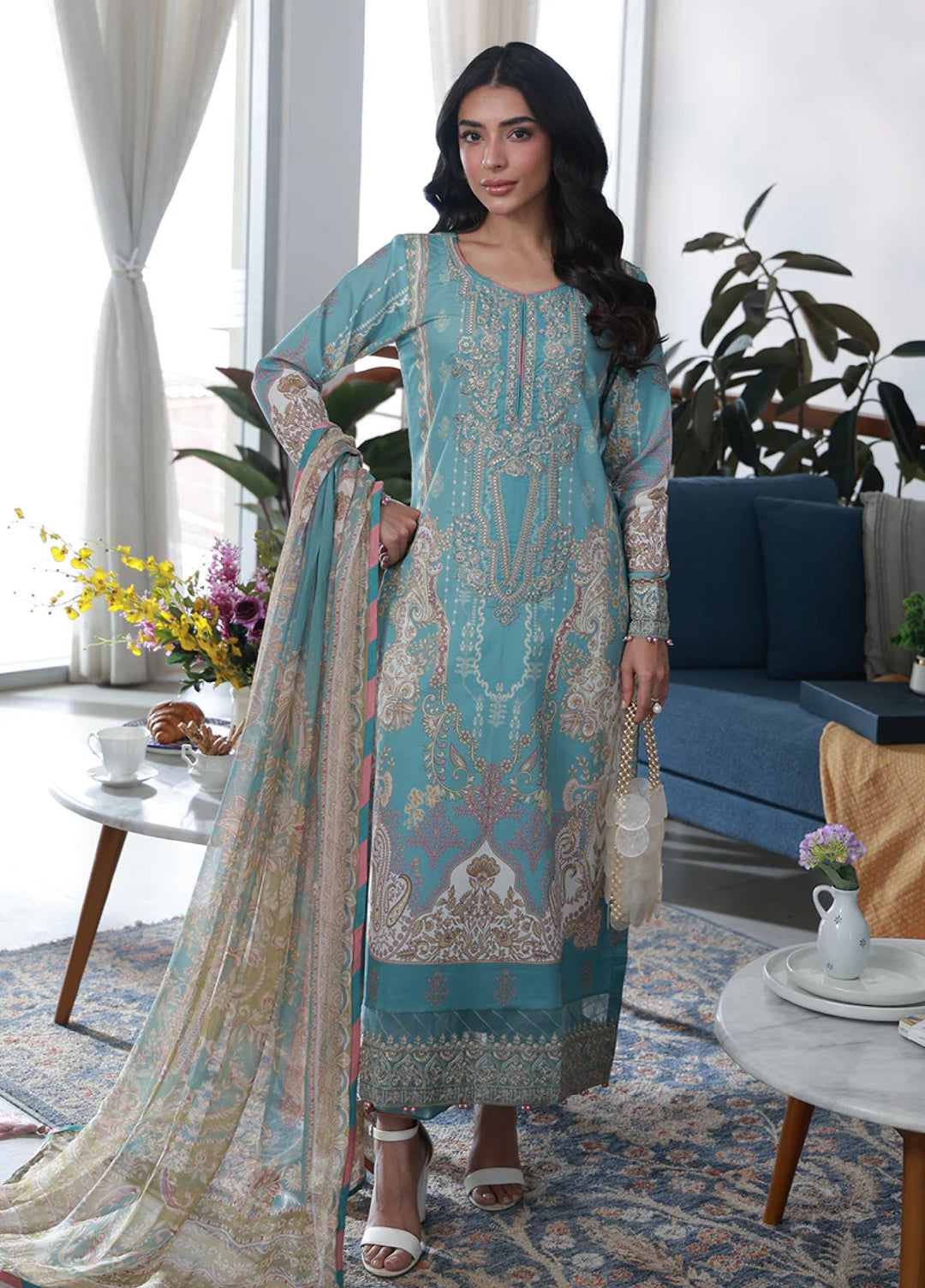 Delia by Gulaal Unstitched Embroidered Lawn 3 Piece Suit GL26UD D-1 Eidra - Summer Collection