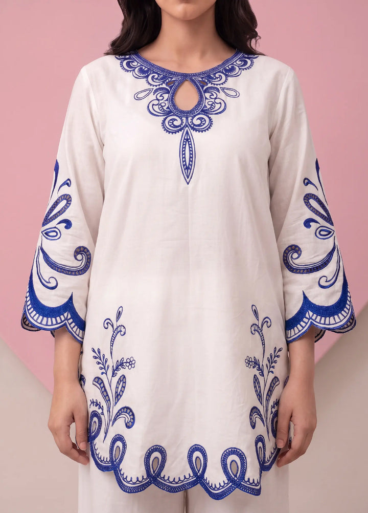 Scherezade Women RTW Embroidered Cotton Lawn 3 Piece Suit OCEANE - Casual Collection