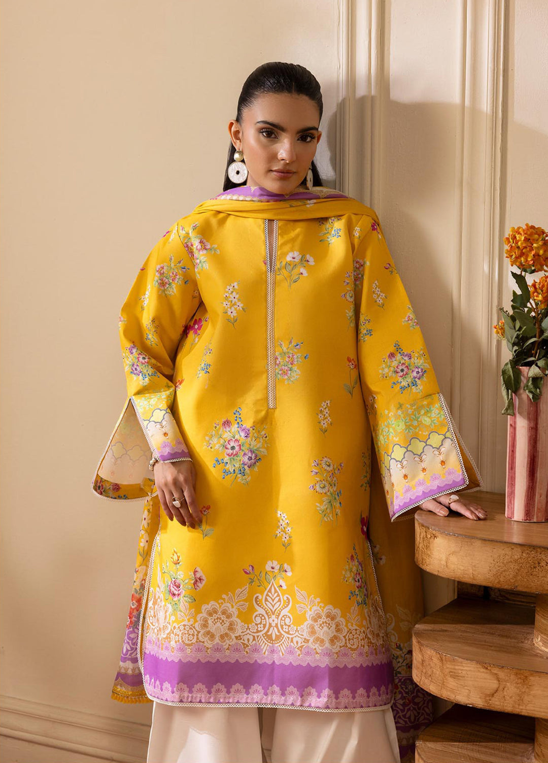 Nissa by RajBari Unstitched Printed Lawn 3 Piece Suit RB26ULN D-01 - Casual Collection