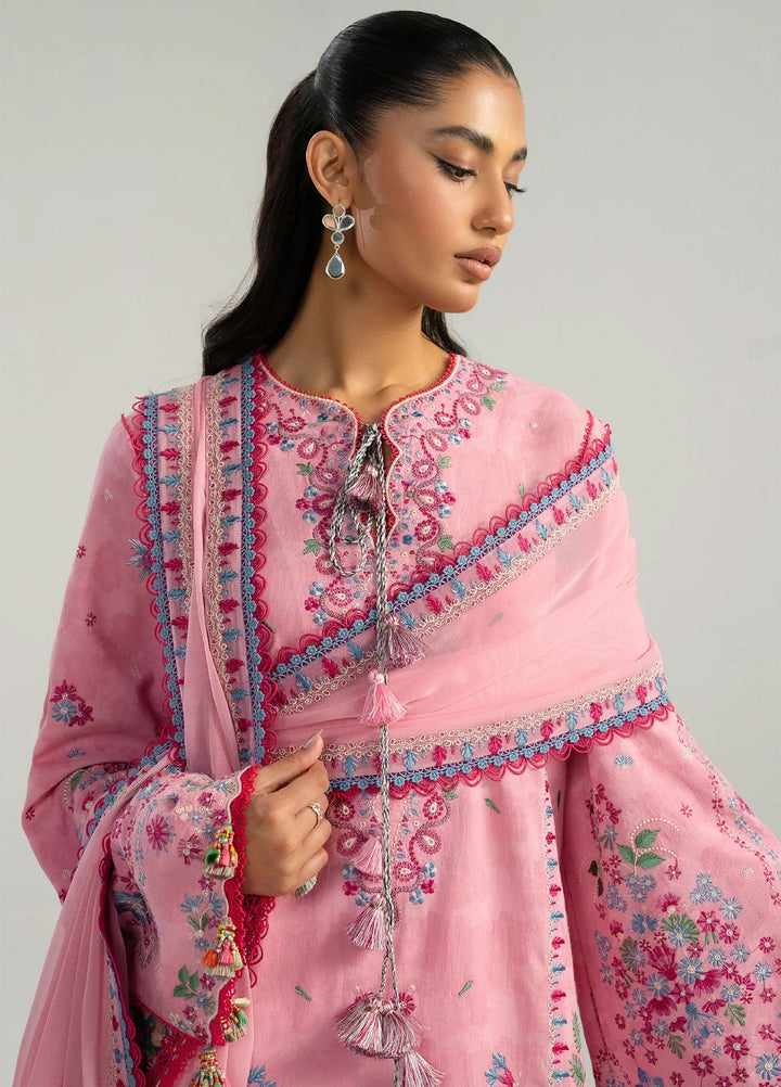 Zan by Hussain Rehar Unstitched Embroidered Lawn 3 Piece Suit HR26UZF Pembe D-106 - Festive Collection