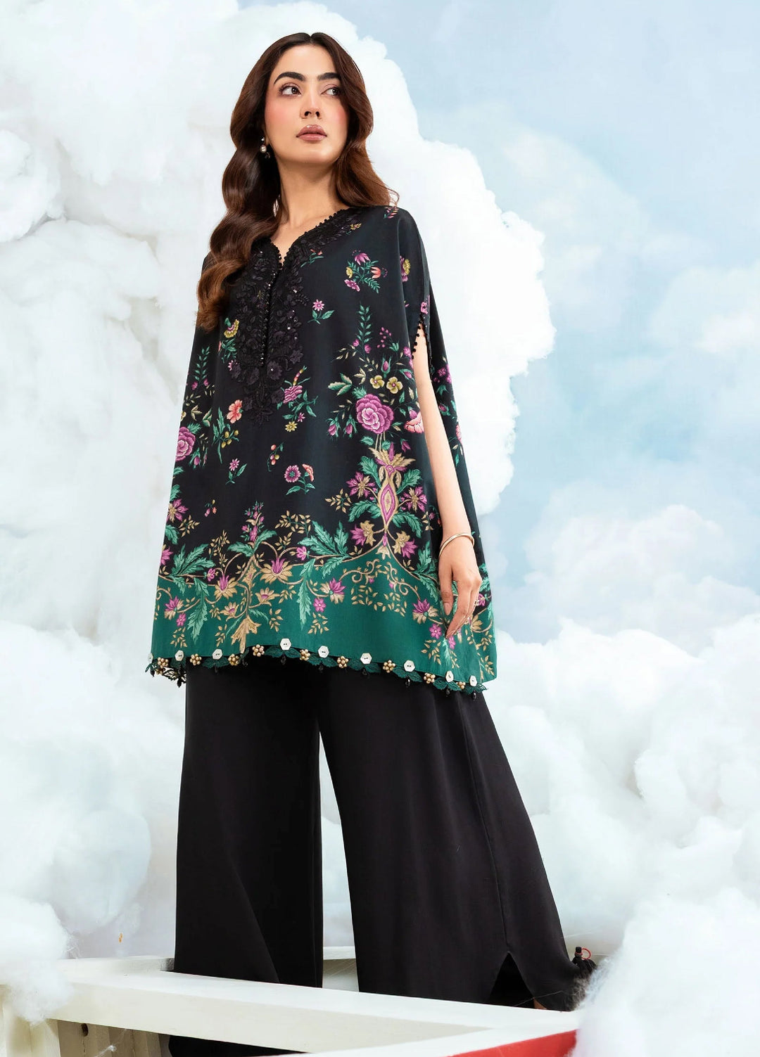 M Basics by Maria B Unstitched Embroidered Lawn 3 Piece Suit MB26SSEL MB-CUSV14-01B - Eid Collection