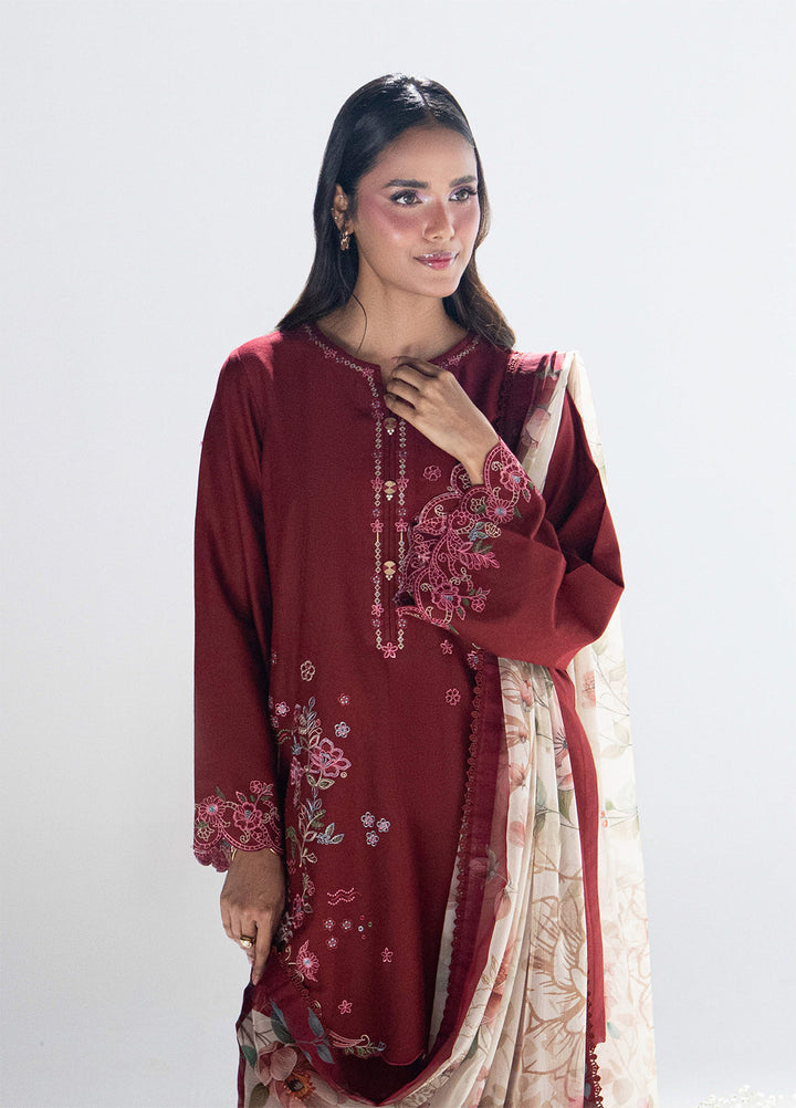 Blush N Bliss by Sahane Women RTW Embroidered Dobby Lawn 3 Piece Suit Mulberry LP63003 Casual Collection