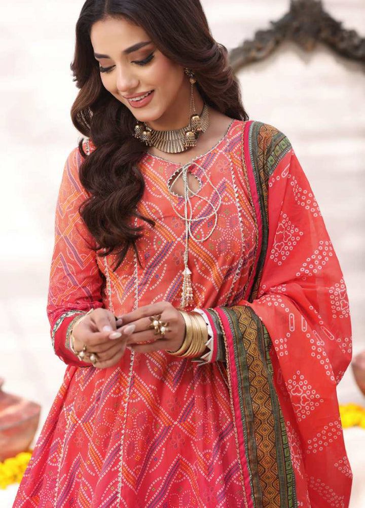 Heritage Series by AL Zohaib Unstitched Printed Chunri Lawn 3 Piece Suit AZ26UCH D-6 - Festive Collection