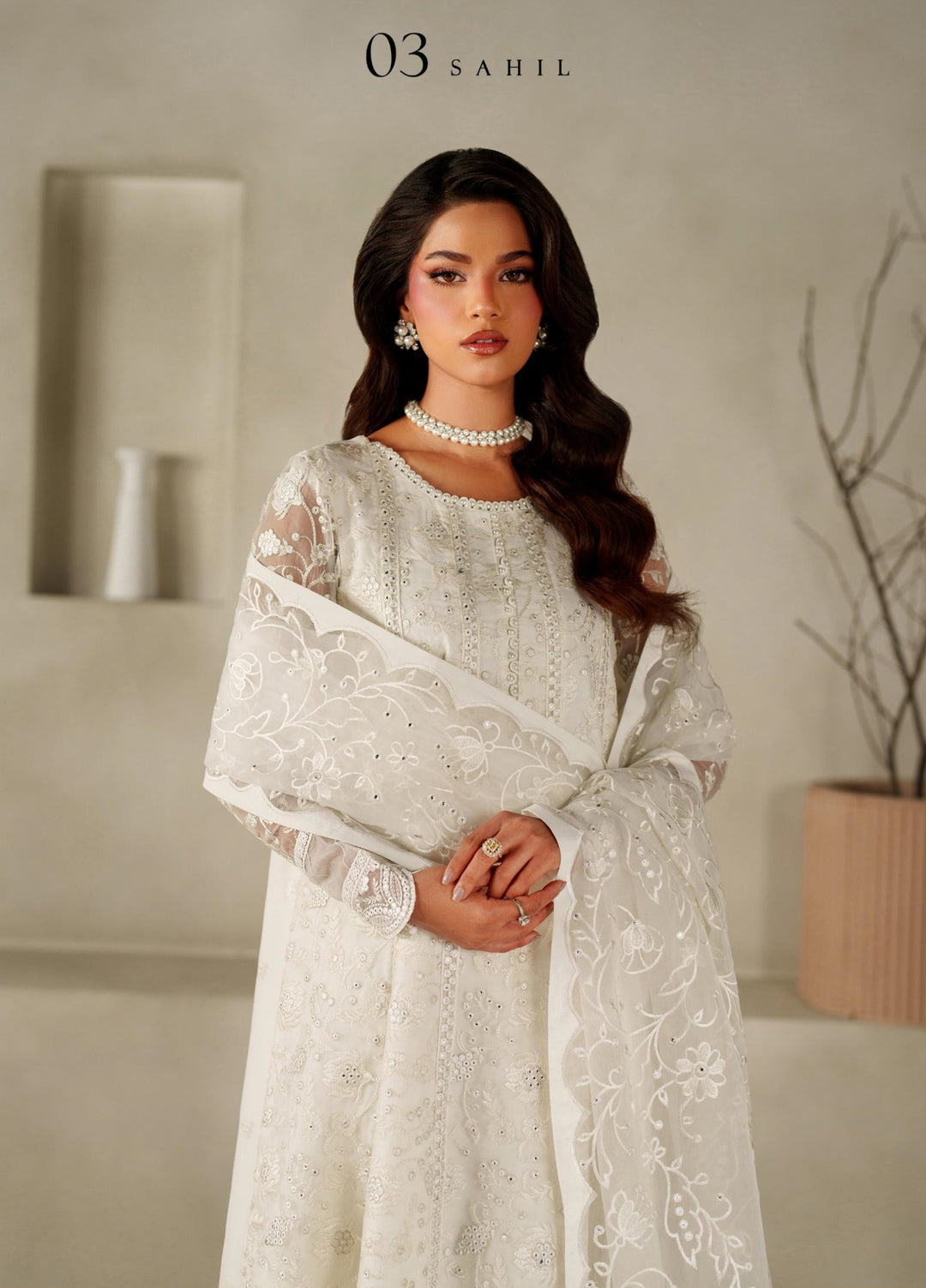 Muse Thread by Zarif Unstitched Organza Embroidered Suits 3 Piece ZRF25MT 03 SAHIL - Festive Collection