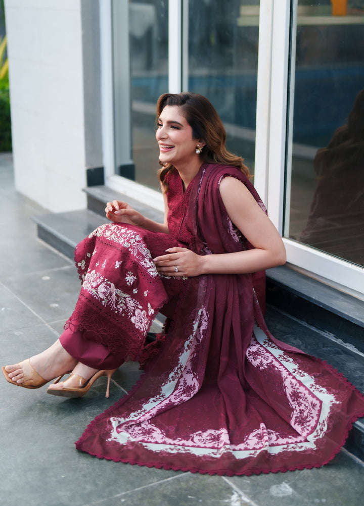 Symphony by Neeshay Unstitched Embroidered Luxury Lawn 3 Piece Suit NSH26US D-2 Viella - Summer Collection