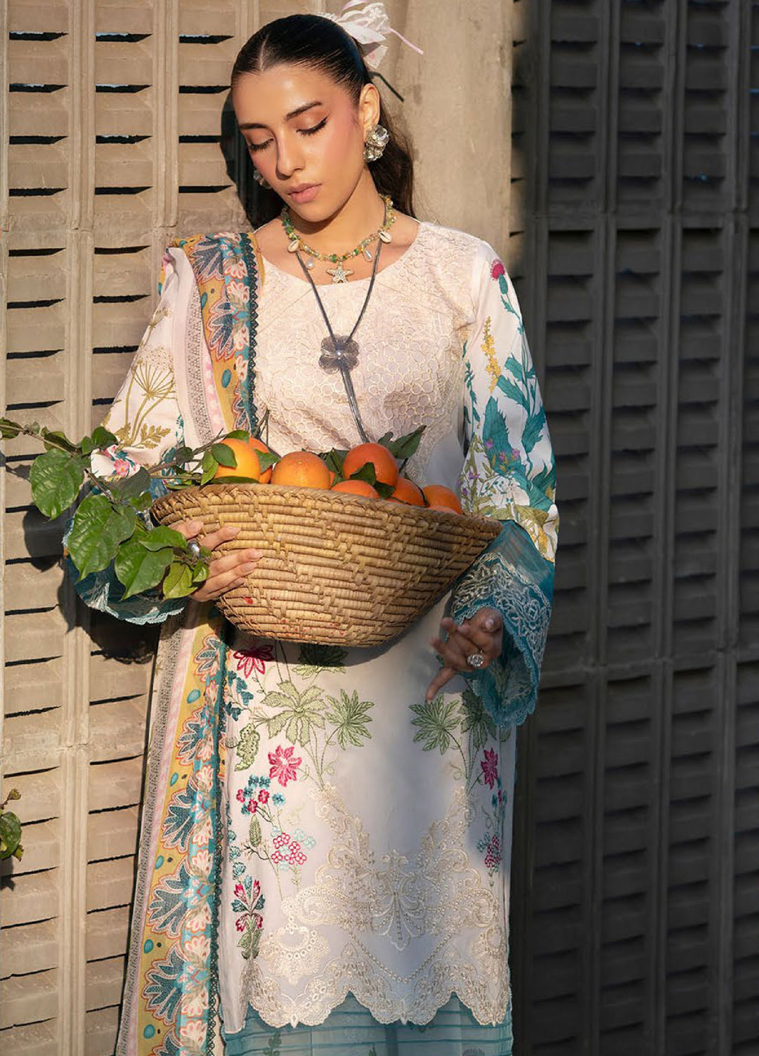 Broadway by Mahnur Unstitched Embroidered Lawn 3 Piece Suit MN26UB BW-004 - Summer Collection