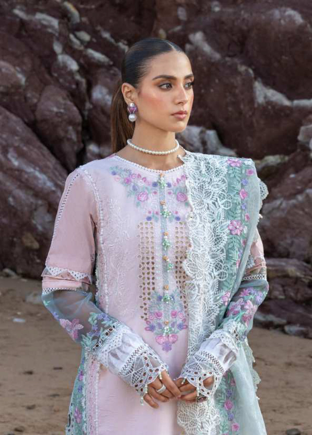 Mahiymaan by Al Zohaib Unstitched Embroidered Luxury Lawn 3 Piece Suit AZ26UM D-4 - Festive Collection