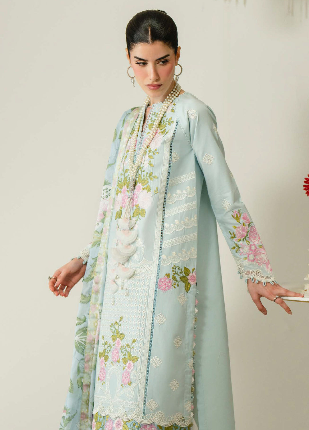 Blooming Flower by Zariya Unstitched Embroidered Lawn 3 Piece Suit ZRY26ULB IDALIA ZB-60107 - Festive Collection