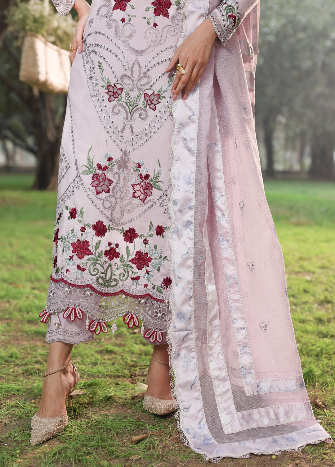Tales of Petals by Sardinia Unstitched Embroidered Luxury Lawn 3 Pcs Suit SRD26UTP D-8 Lavendar Haze - Festive