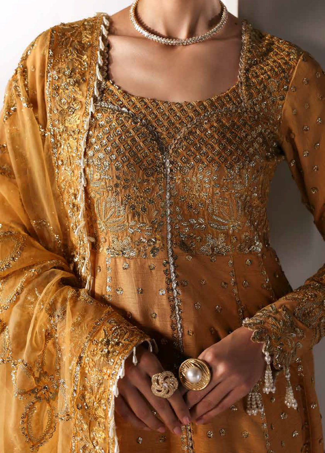 Serein Luxe by Emaan Adeel Unstitched Raw Silk Embroidered Suits 3 Piece EA25SL D-2 Golden Hour - Festive Collection