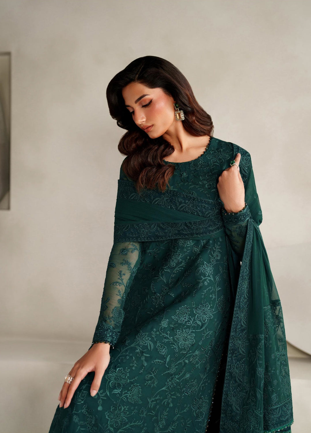 Muse Thread by Zarif Unstitched Chiffon Embroidered Suits 3 Piece ZRF25MT 06 SAYAH - Festive Collection