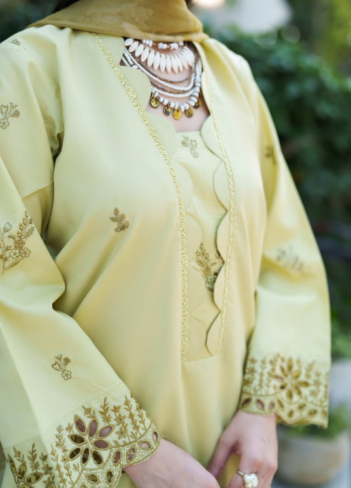 Golden Enara by Rashid Textiles Unstitched Embroidered Lawn 3 Piece Suit RT26ULG 3702 - Casual Collection
