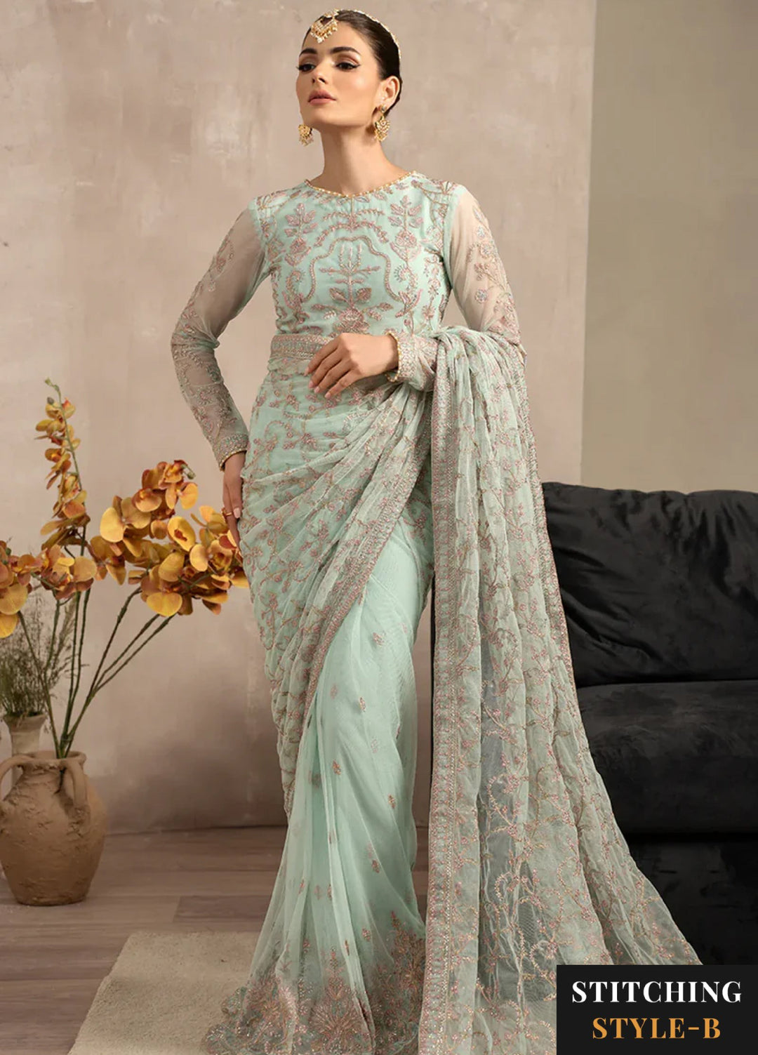 Zarif Women Unstitched Embroidered Net 3 Piece Suit ZR26UFC ZRN 03 SOPHIE - Festive Collection