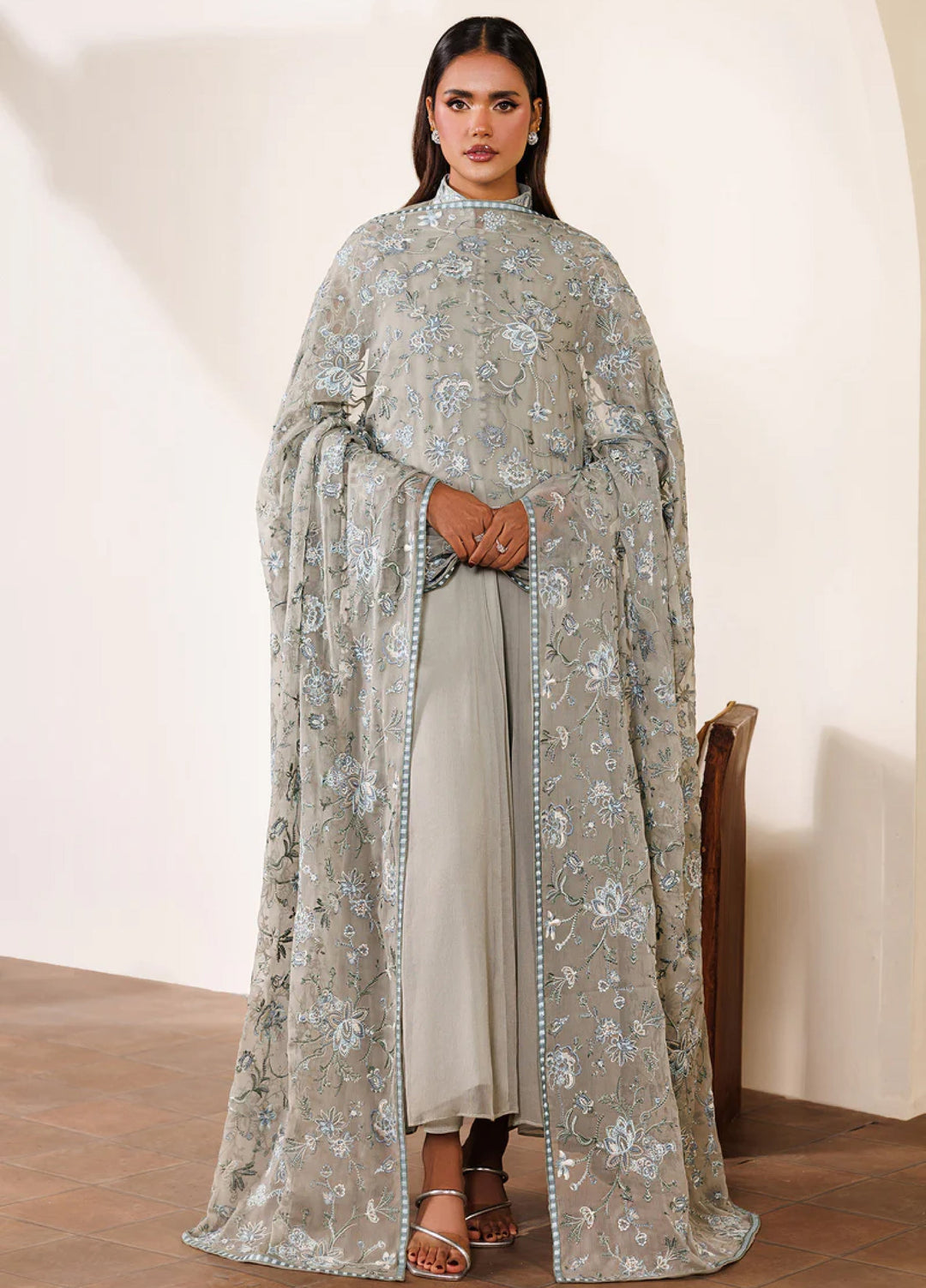 Zarif Women RTW Embroidered Chiffon 3 Piece Suit ZR26UCR ZRF-EMC-19 - Eid Collection