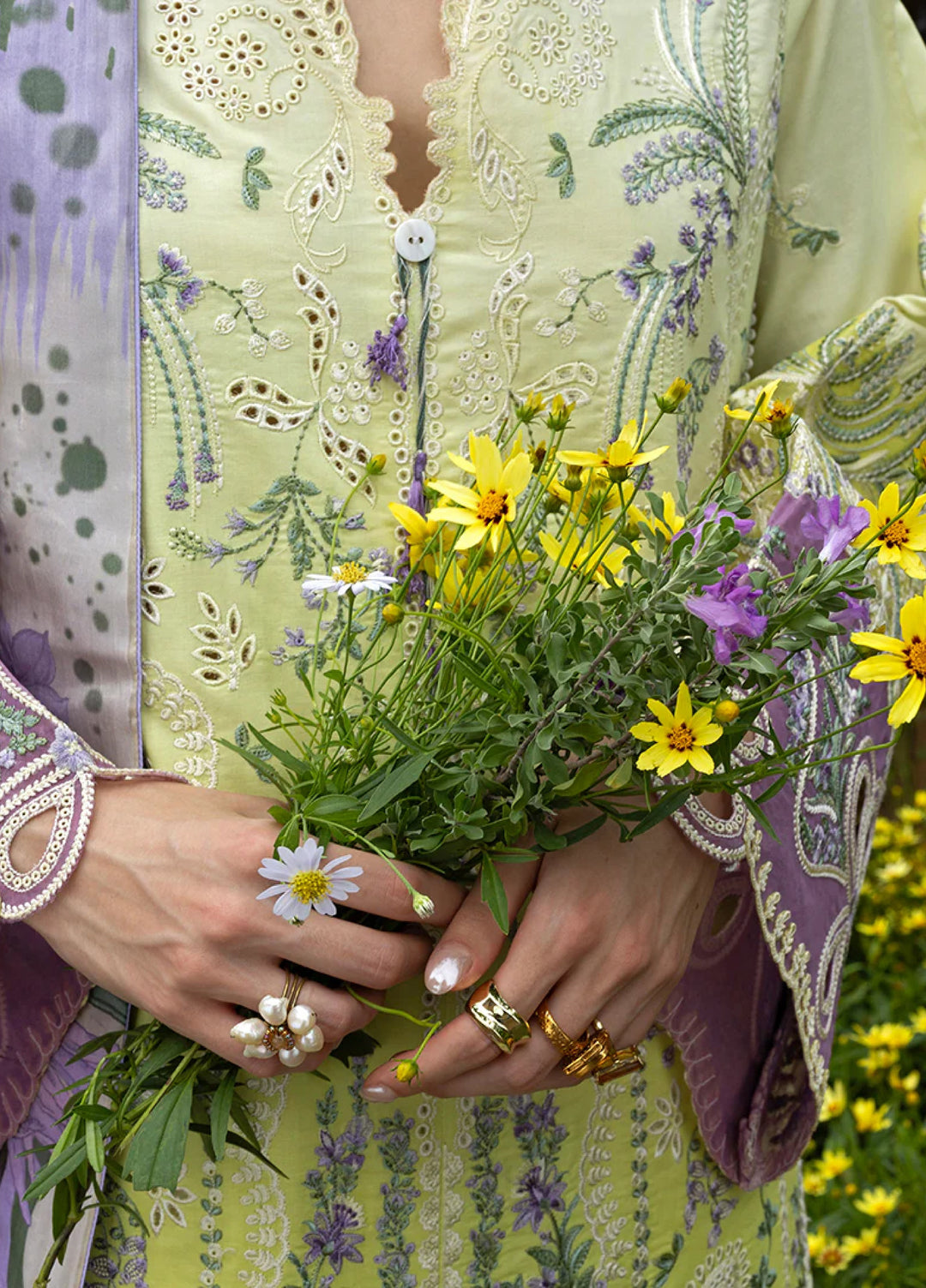 Mon Tresor by Esmel Unstitched Embroidered Luxury Lawn 3 Piece Suit EML26UMT D7-Fia - Summer Collection