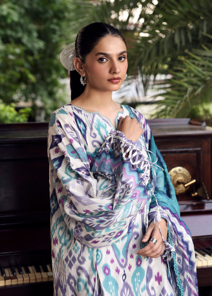 Belladore by Elaf Premium Unstitched Printed Lawn 3 Piece Suit EL26ULB Prism EPA-2A - Summer Collection