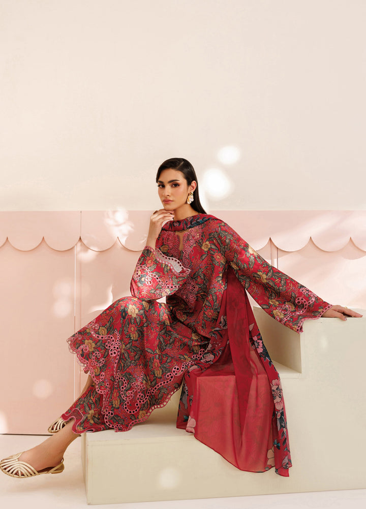 Azzal Unstitched Printed and Embroidered Lawn 3 Piece Suit AZL26UPL AZL-149 - Summer Collection