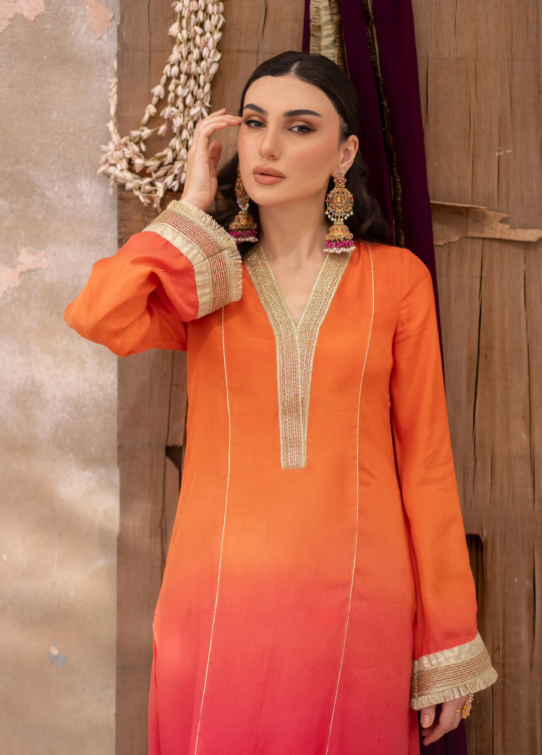 Dareecha by Daak RTW Printed Cotton Silk 3 Piece Suit MKS-O MANIZEH MKS-O - Festive Collection