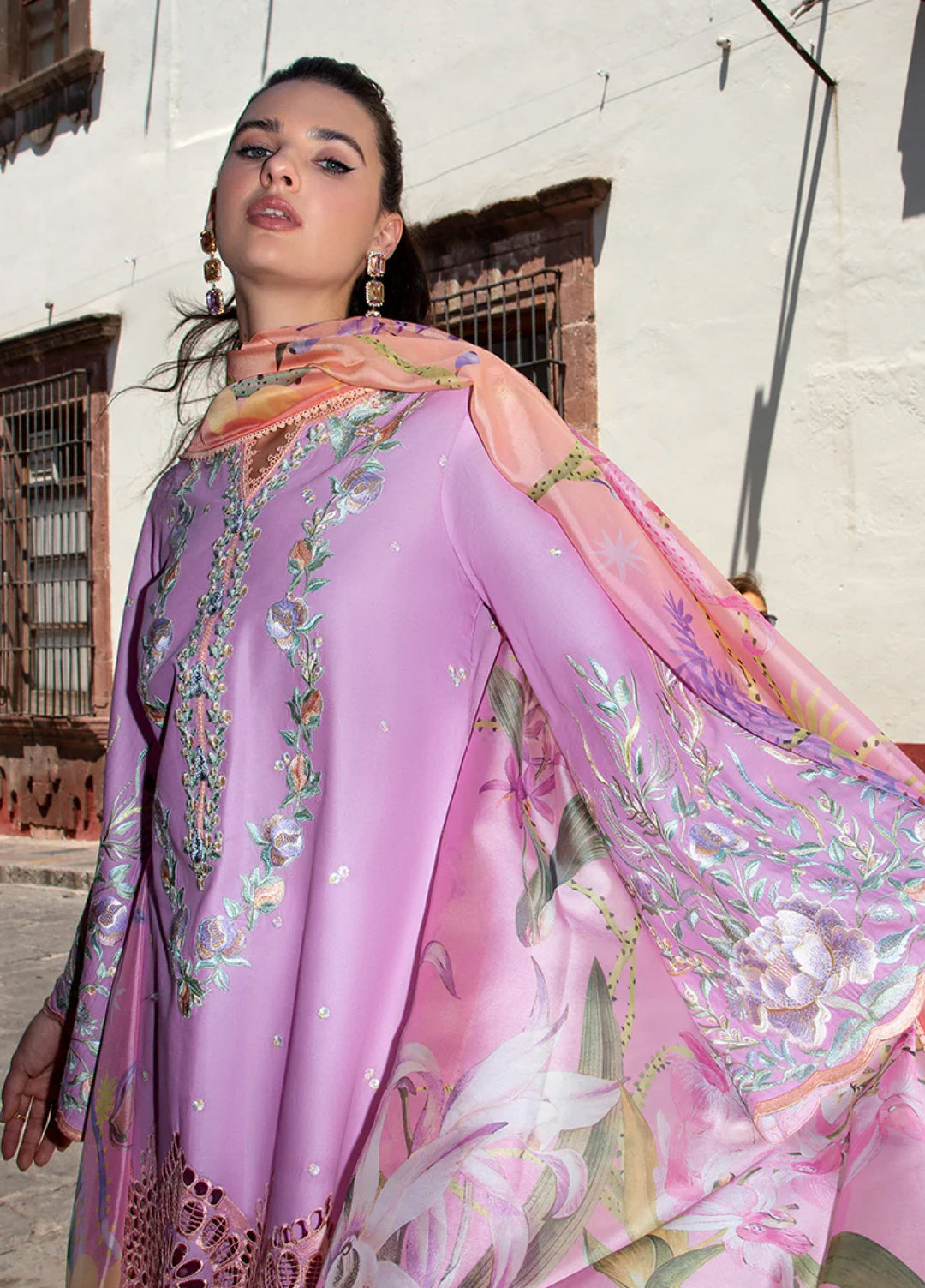 Hemline Odyssey by Mushq Unstitched Embroidered Lawn 3 Piece Suit MU26UHO HUNSS250401 ALBA - Summer Collection