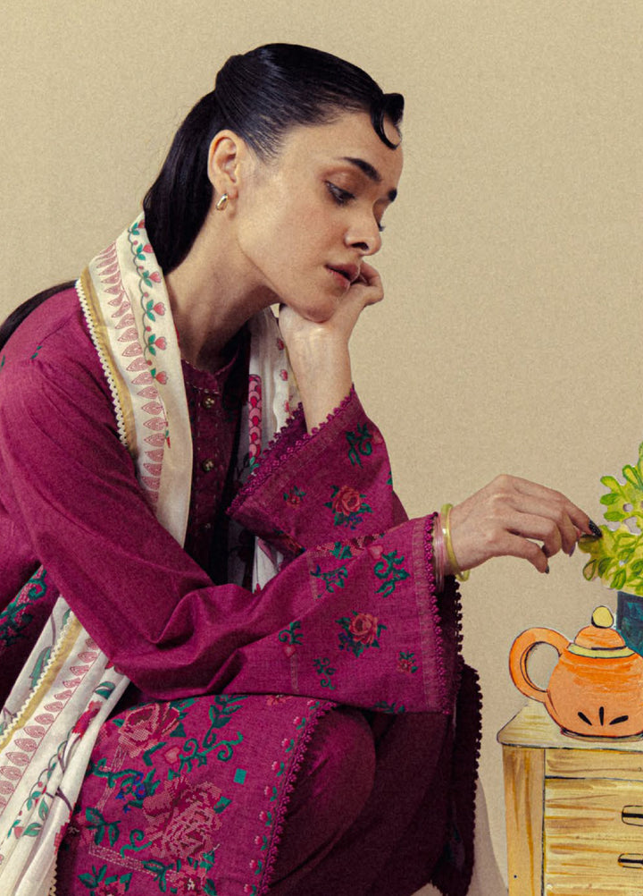Coco by Zara Shahjahan Unstitched Printed Lawn 3 Piece Suit CZS26UPL ISMERIA-8A - Summer Collection