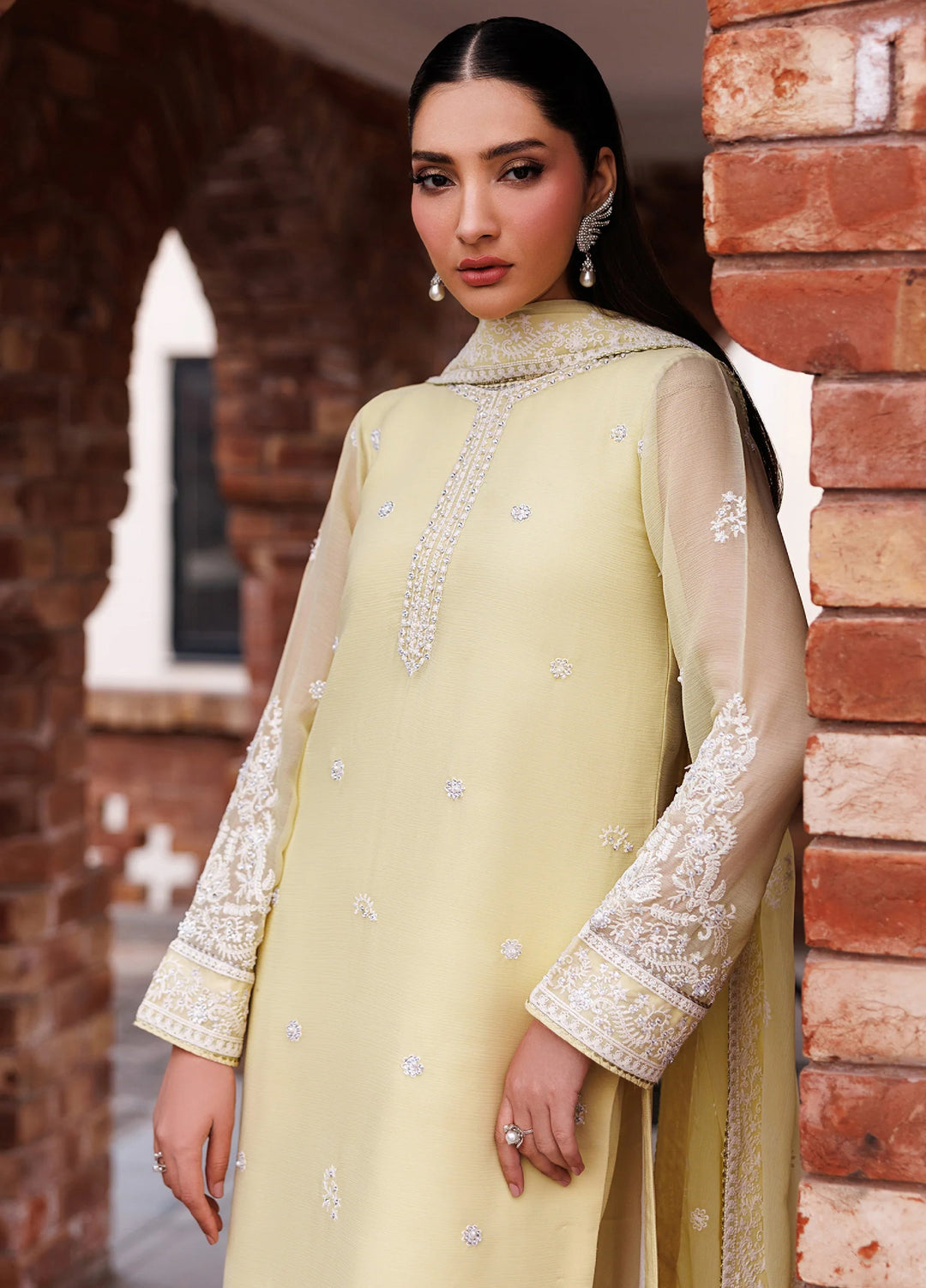 Nourah by Zarif Unstitched Embroidered Chiffon 3 Piece Suit ZR26UCN Nourah ZF/ZQH/ZARD 07 - Festive Collection