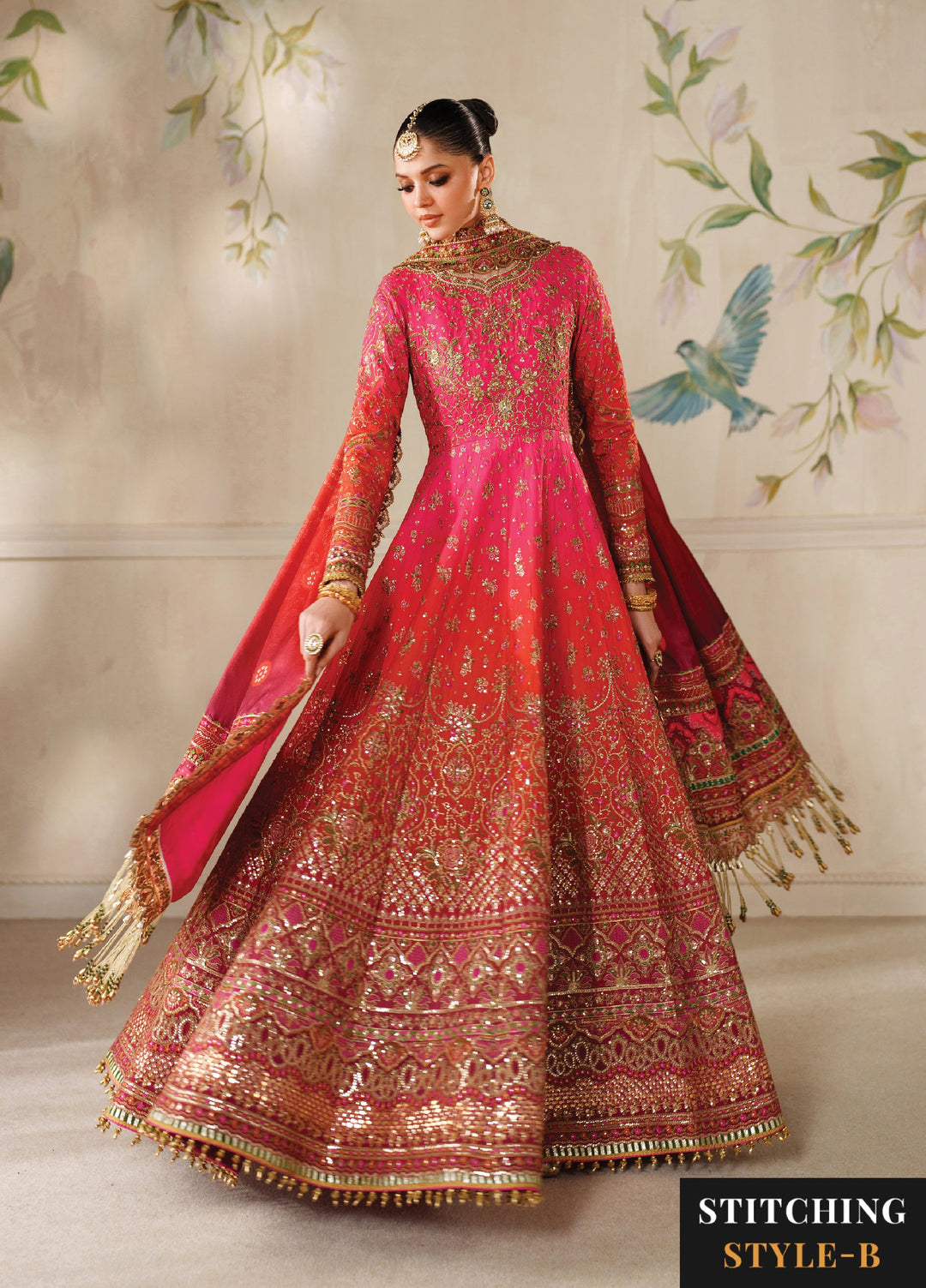 Chantelle by Baroque Unstitched Embroidered Raw Silk 3 piece BQ25CF V14- D 03 - Formals Collection