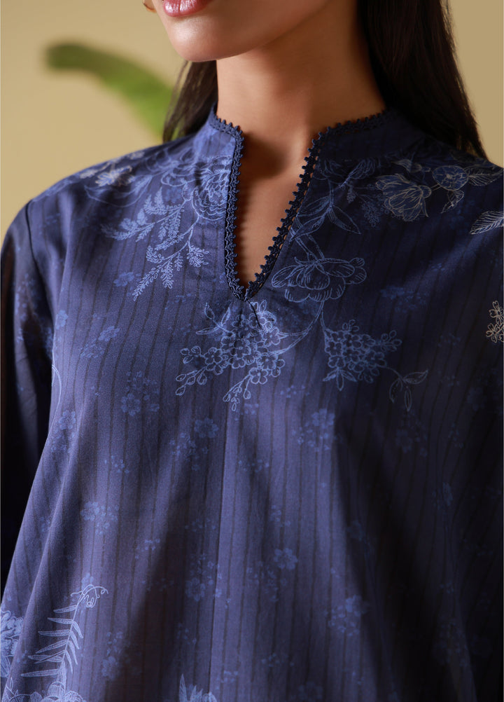 Sahar Unstitched Printed Cambric 2 Piece Suit SS1-26-25 Indigo Veil - Summer Collection