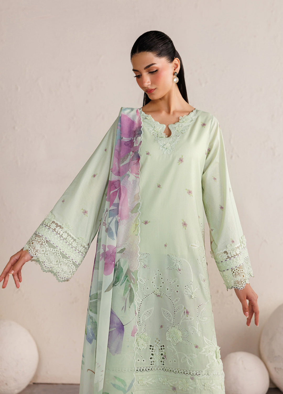 Iznik Unstitched Embroidered Lawn 3 Piece Suit IZ26ULF IBE-06 - Festive Collection
